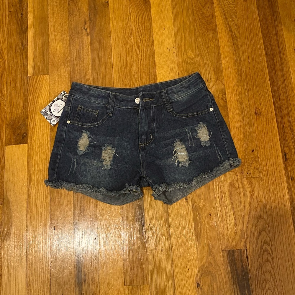 Dark blue jean shorts
